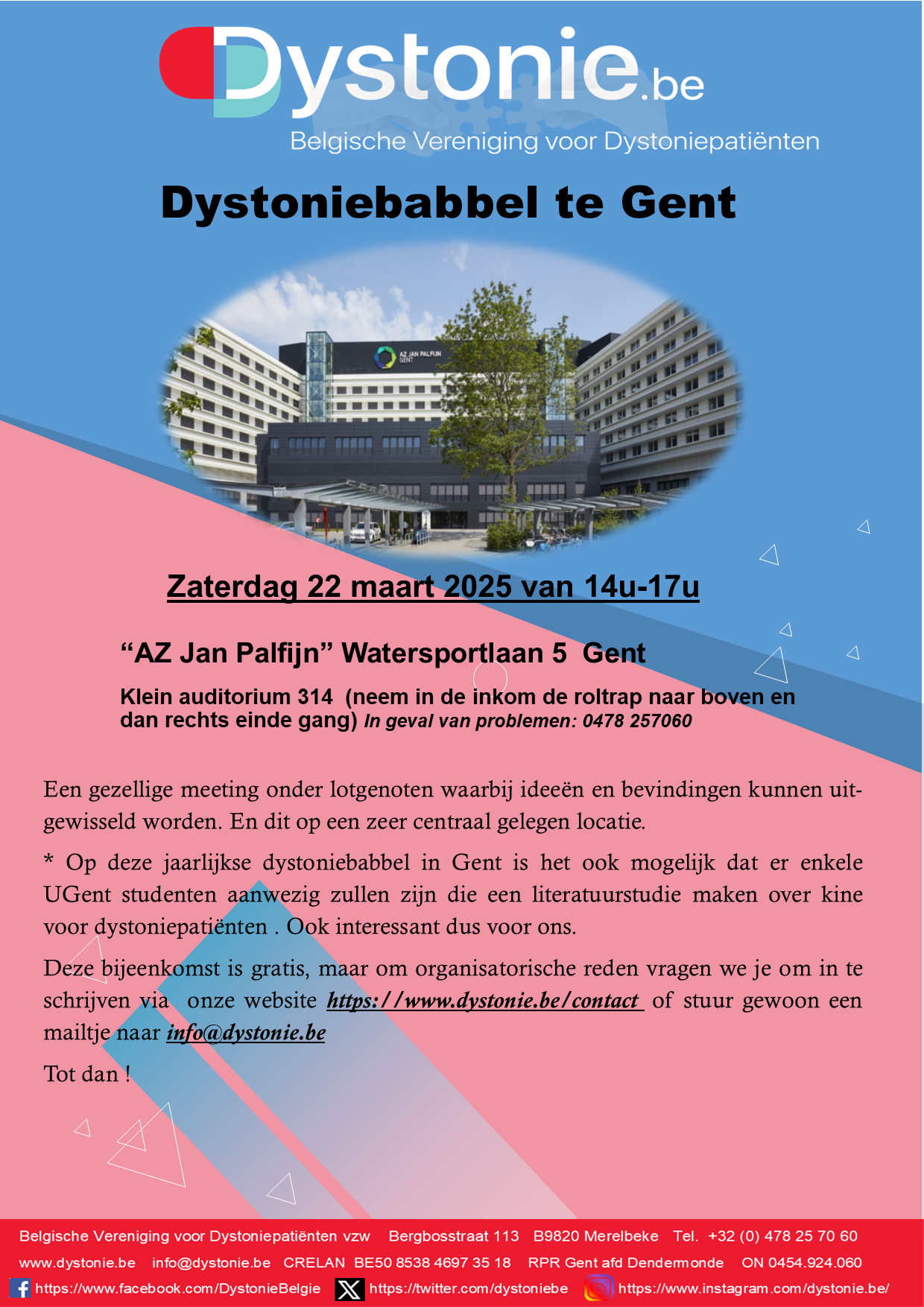Dystoniebabbel 22 Maart 2025 te Gent